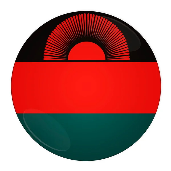 Botón Malawi con bandera — Foto de Stock