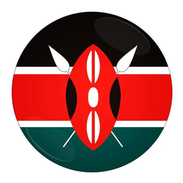 Botón Kenia con bandera — Foto de Stock