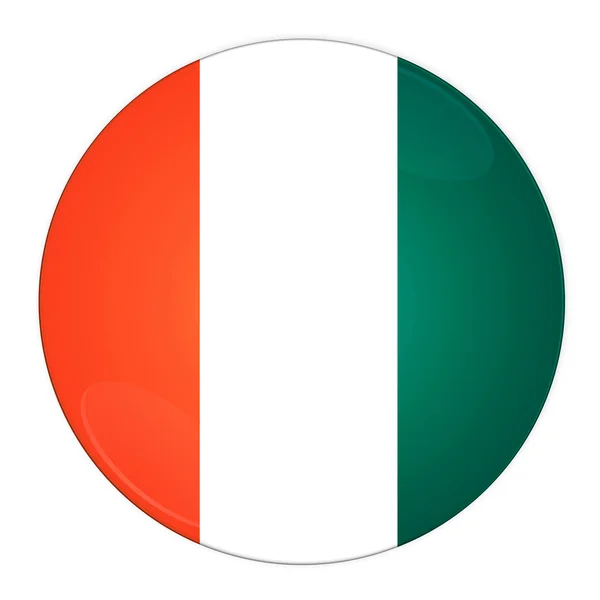 Botão da Costa do Marfim com bandeira — Fotografia de Stock