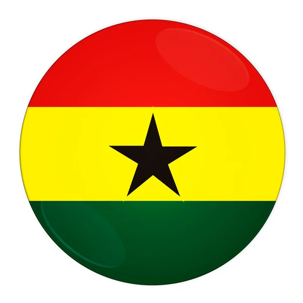 Кнопка Ганы с флагом — стоковое фото