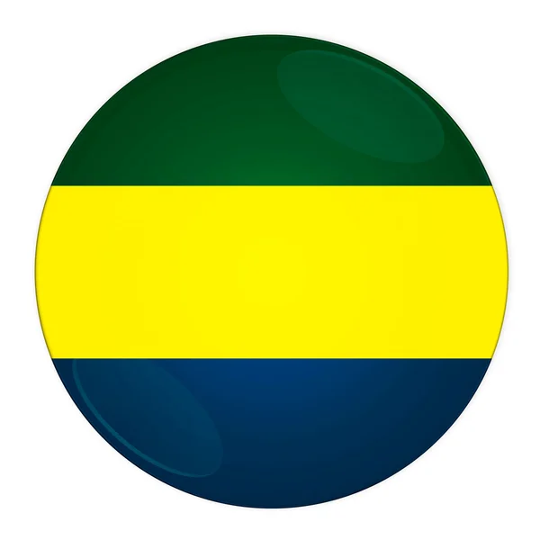 Gabon düğmesi ile bayrak — Stok fotoğraf