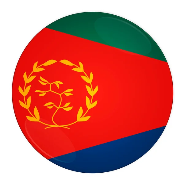 Botón Eritrea con Bandera — Foto de Stock