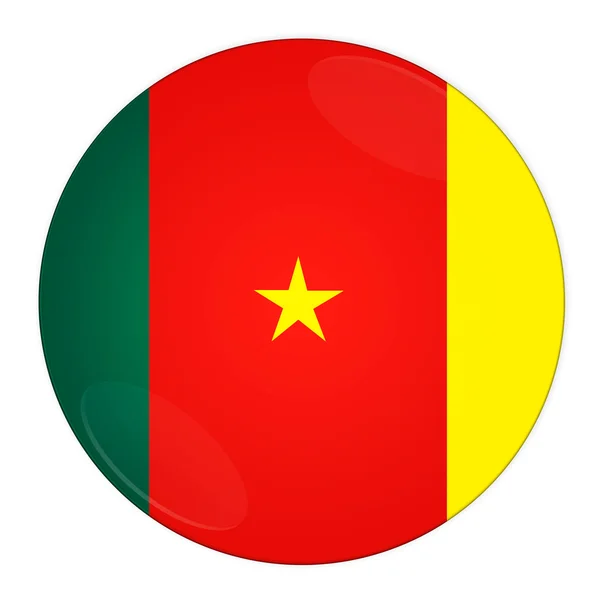 Kamerun-knappen med flagga — Stockfoto
