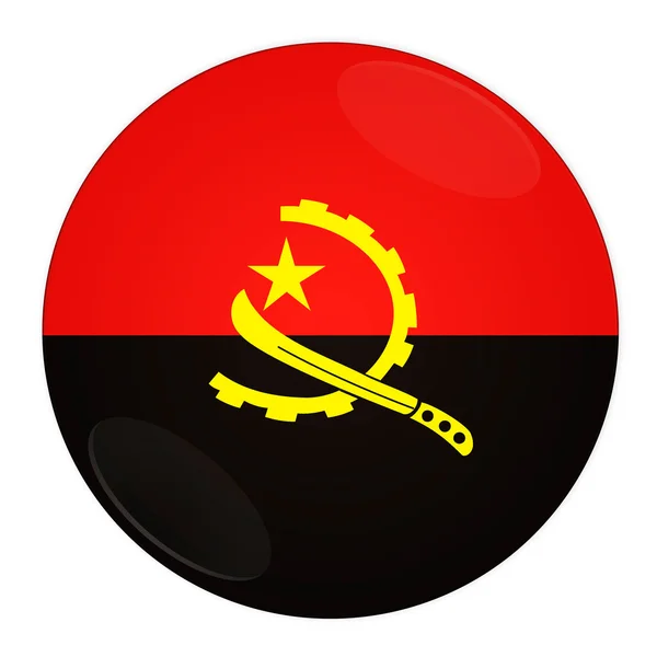 Angola-Knopf mit Fahne — Stockfoto