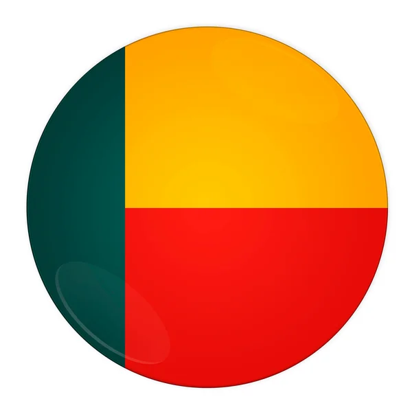 Botão Benin com bandeira — Fotografia de Stock