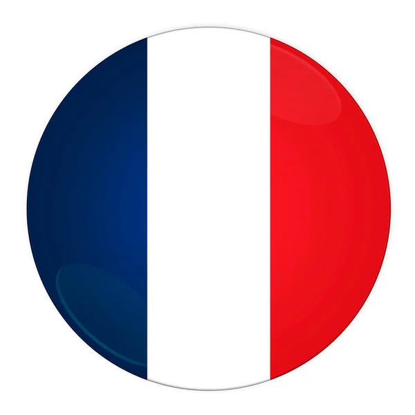 Botão França com bandeira — Fotografia de Stock