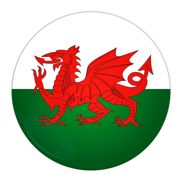 Уэльская кнопка с флагом — стоковое фото