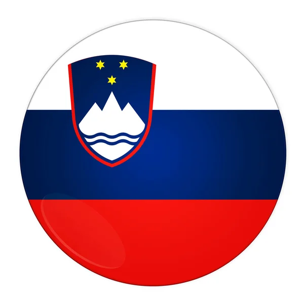 Botão Eslovénia com bandeira — Fotografia de Stock