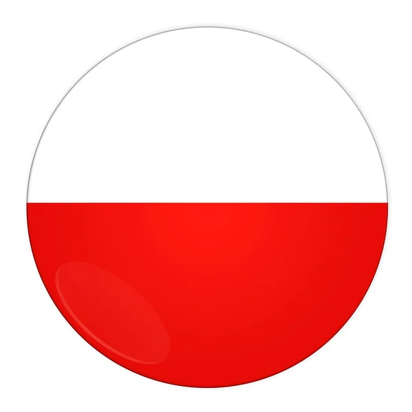 Botão Polónia com bandeira — Fotografia de Stock