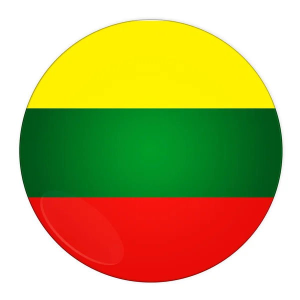Litwa przycisk z flagą — Zdjęcie stockowe