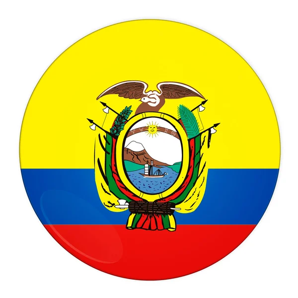 Pulsante Ecuador con bandiera — Foto Stock
