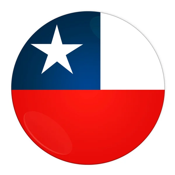 Pulsante Cile con bandiera — Foto Stock