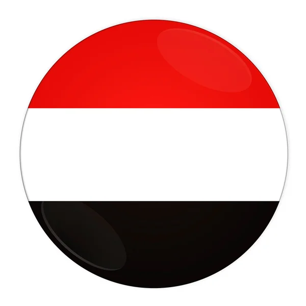 Υεμένη κουμπί με σημαία — Φωτογραφία Αρχείου