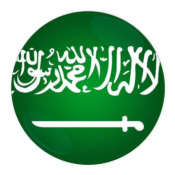 フラグとサウジアラビア ボタン — ストック写真