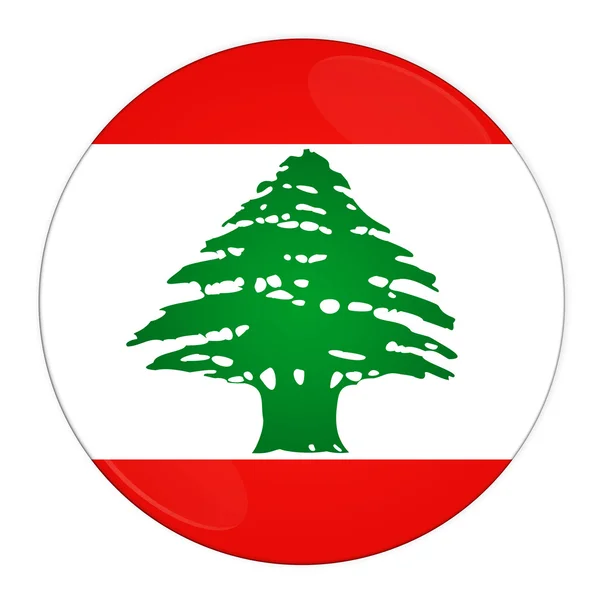 Ливанская кнопка с флагом — стоковое фото
