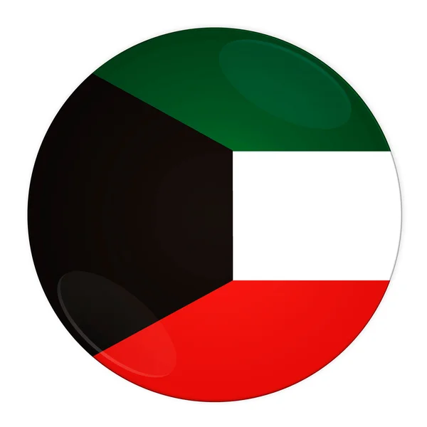 Pulsante Kuwait con bandiera — Foto Stock