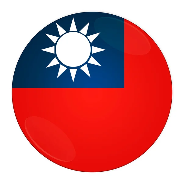 stock image Taiwan button with flag