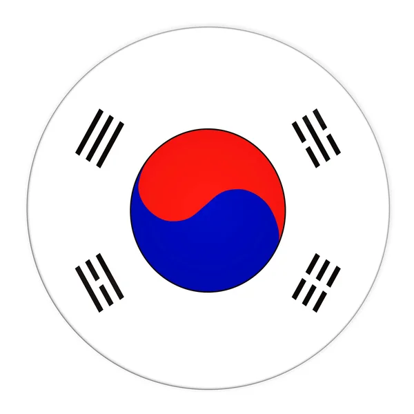 Güney Kore bayrağı ile düğme — Stok fotoğraf