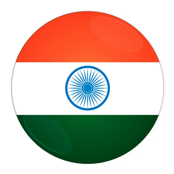 Индийская кнопка с флагом — стоковое фото