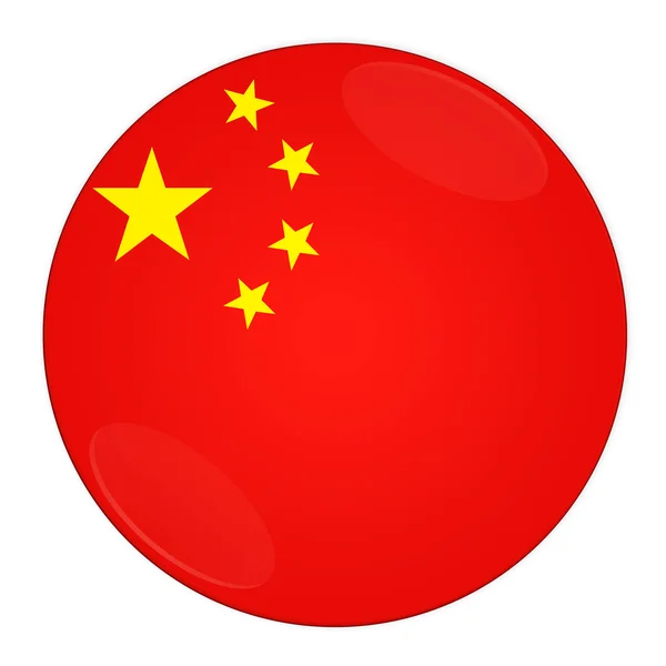 Кнопка Китай с флагом — стоковое фото
