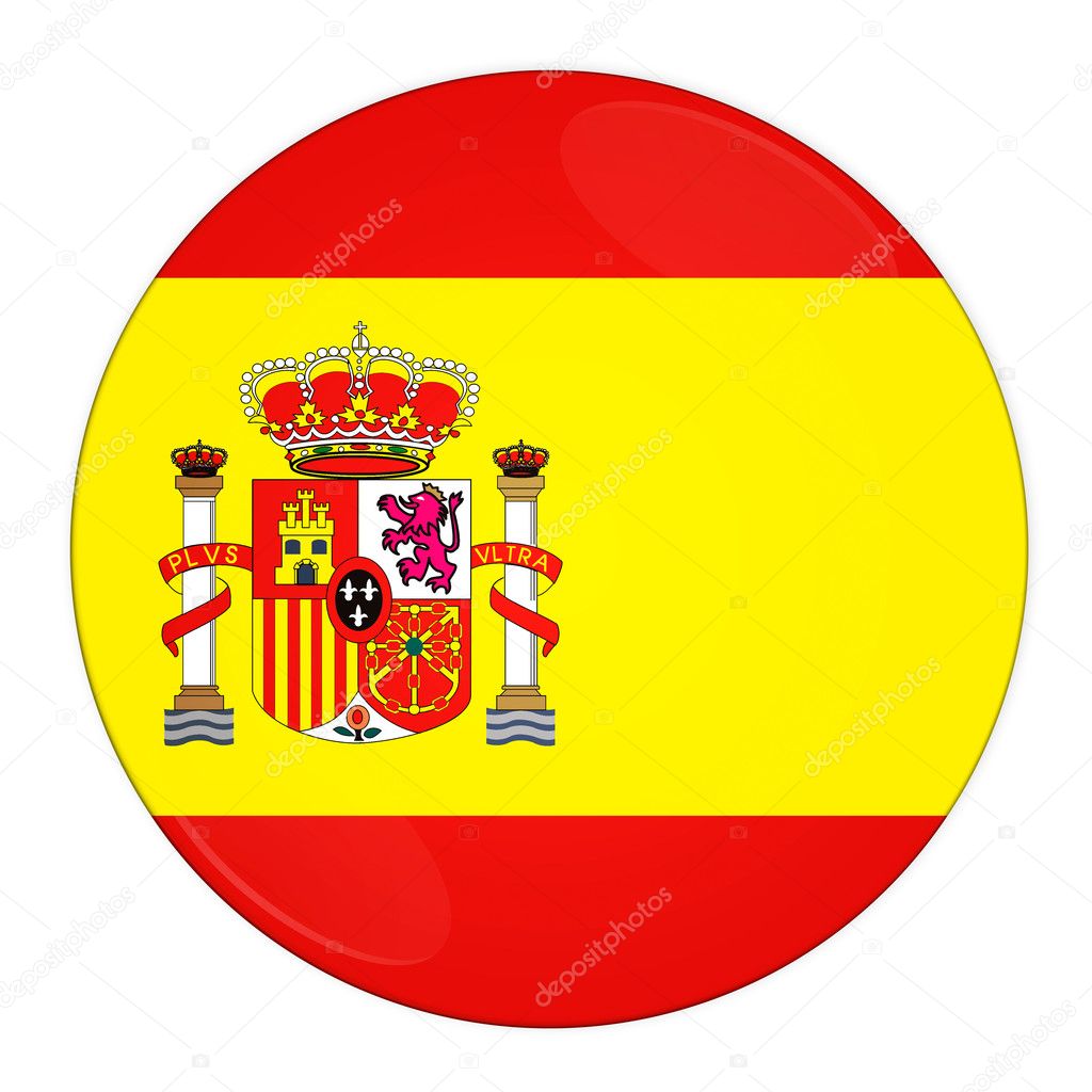 Spain button with flag