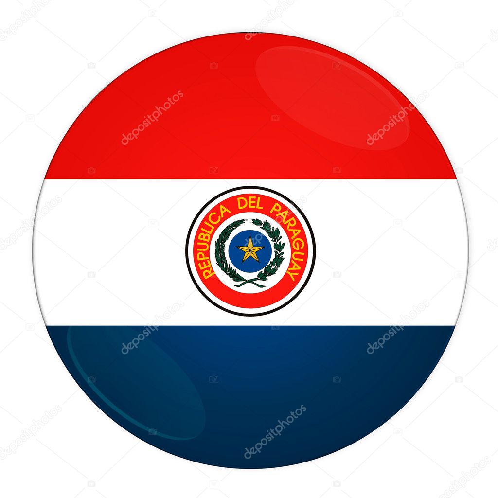 Paraguay button with flag