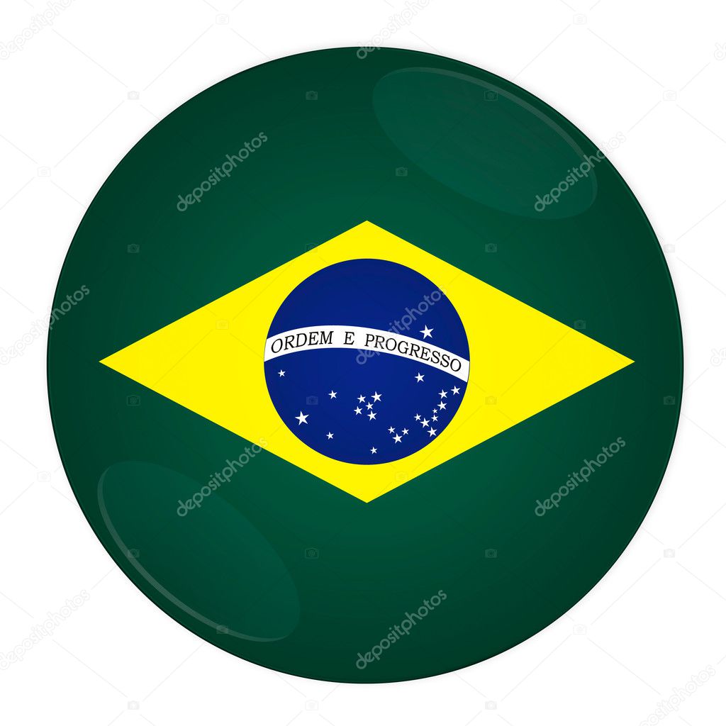 Brazil button with flag