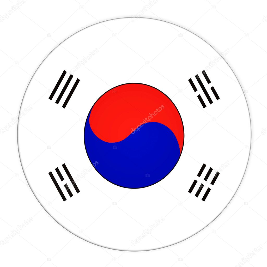 South Korea button with flag Stock Photo by ©olinchuk 2108687