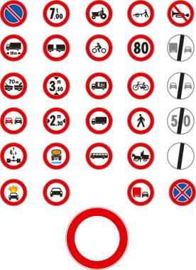 Vector traffic signs clipart