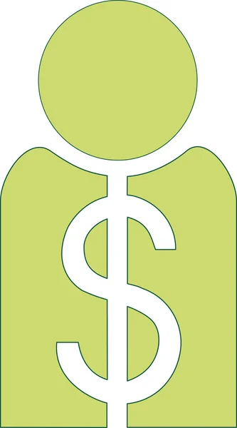 绿色美元的男人 — 图库矢量图片