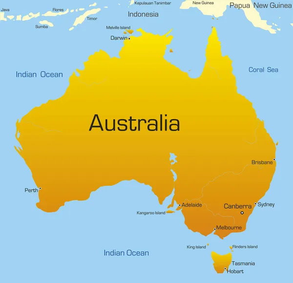 Continente australiano — Vetor de Stock