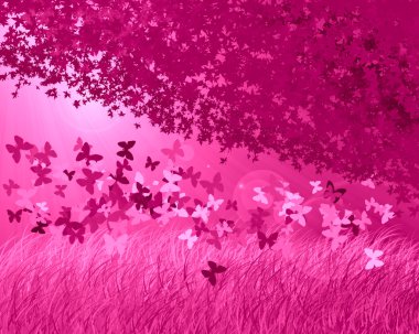 Abstract pink forest background clipart