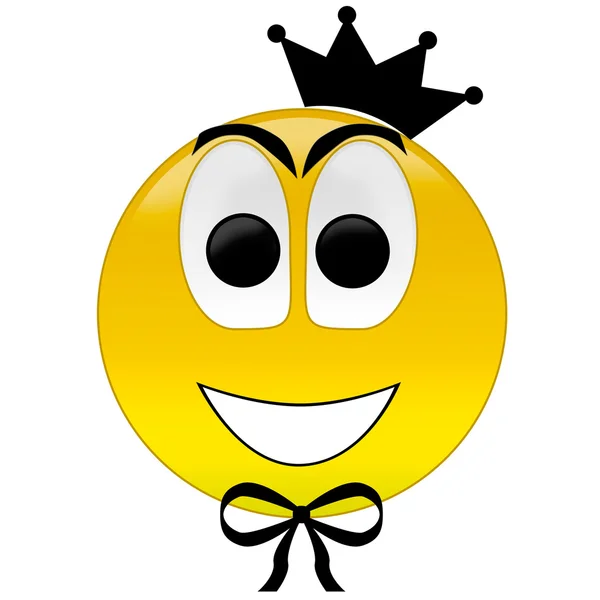 Happy smiley with crown tie — Stock Photo, Image