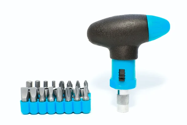 Blue screwdriver set — Stock Photo, Image
