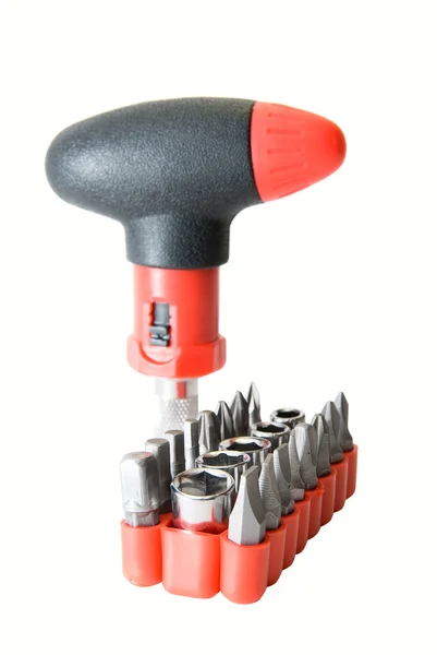 Red screwdriver set — Stock Photo, Image