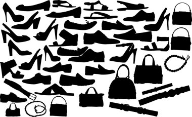 Vector clothes silhuettes clipart