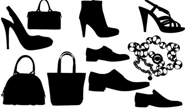 Vector clothes silhuettes clipart