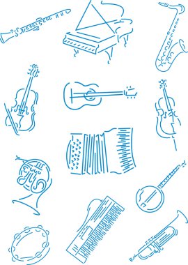 Vector music instruments clipart