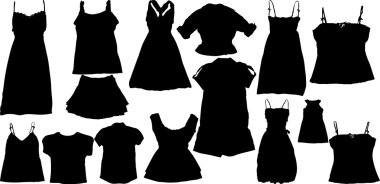 Set of fashion silhuettes clipart