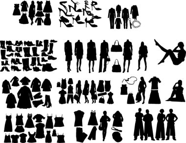 Fashion silhuettes clipart