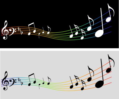 Vector music background with notes clipart