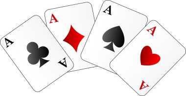Vector illustration of four aces clipart