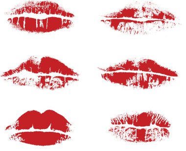 Vector inprint of lips clipart