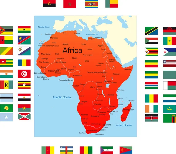 Χάρτης της Αφρικής — Διανυσματικό Αρχείο