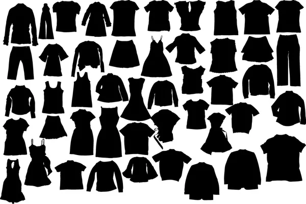 Vector clothes silhuettes — Stock Vector