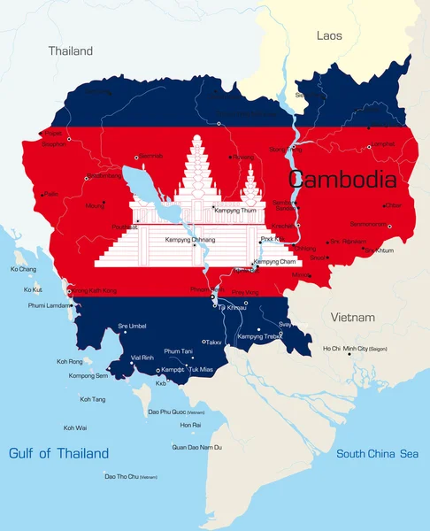 Cambogia — Vettoriale Stock