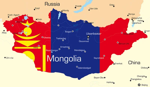 Mongolia — Vettoriale Stock