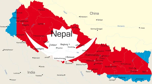 Nepal — Vettoriale Stock