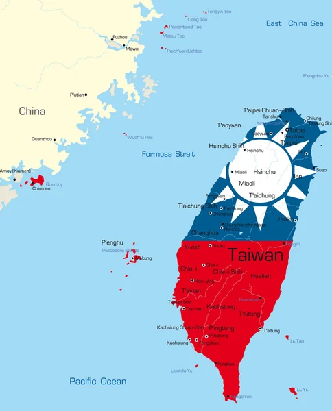 Taiwan — Vettoriale Stock