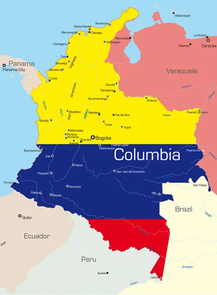 Colombia — Vettoriale Stock